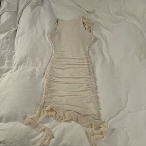 Oh Polly Cream Asymmetrical Dress